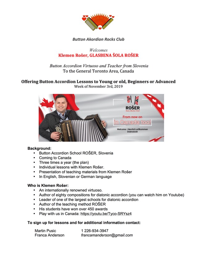 Flyer for Klemen Roser Seminar Nov 2019